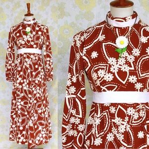 New! True Vintage🌼60s Daisy Empire Waist Maxi Dress